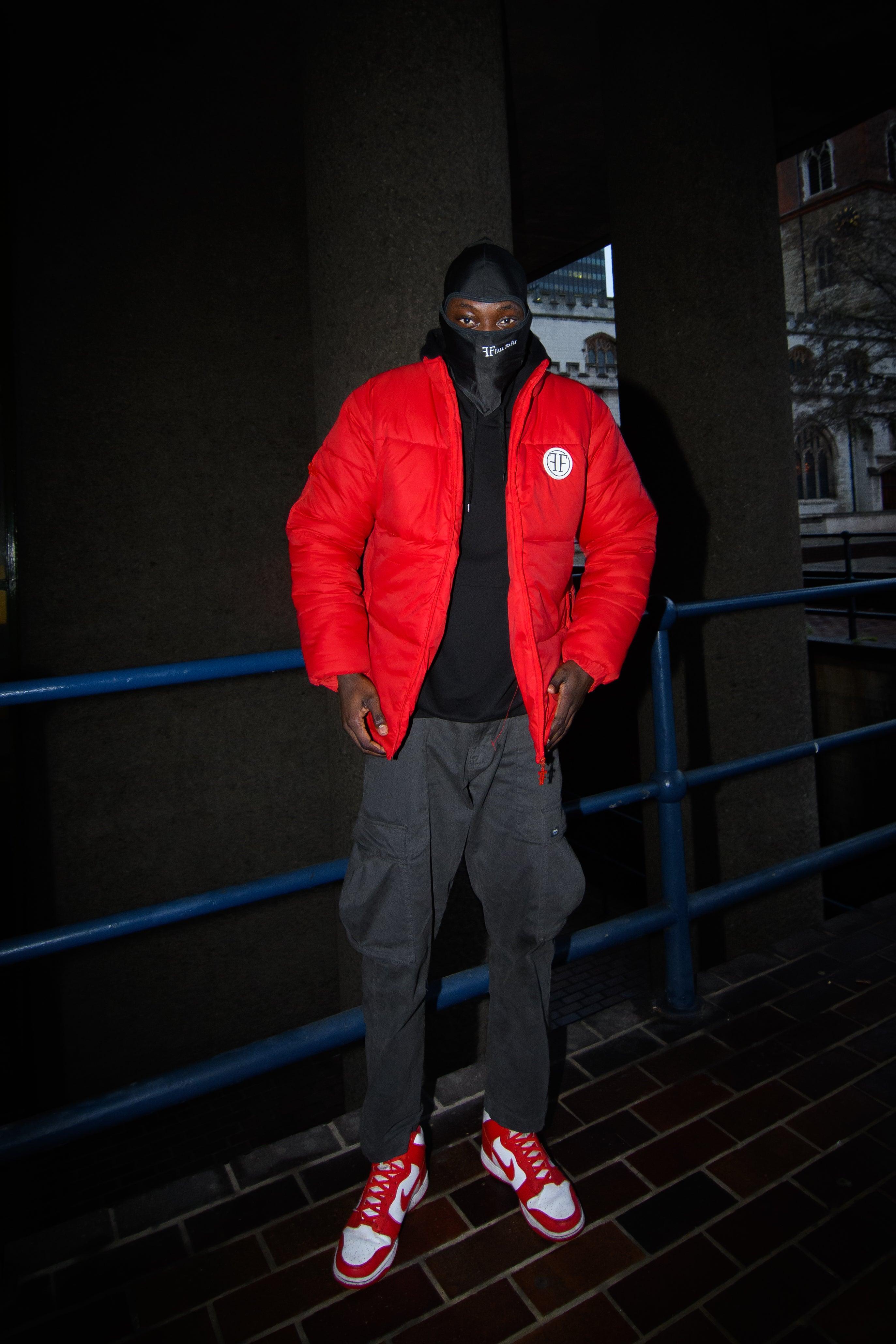 Fall To Fly Red Slim Fit Puffer Jacket