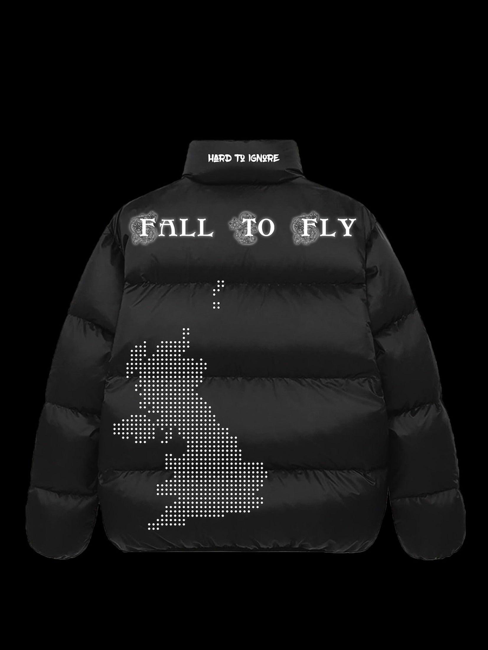 Fall To Fly Black Slim Fit Puffer Jacket - Fall To Fly